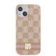 Husa iPhone 15 - DKNY IML Checkered Mono Pattern & Printed Stripes MagSafe (DKHMP15SHCPTSP) - Pink