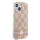 Husa iPhone 15 - DKNY IML Checkered Mono Pattern & Printed Stripes MagSafe (DKHMP15SHCPTSP) - Pink