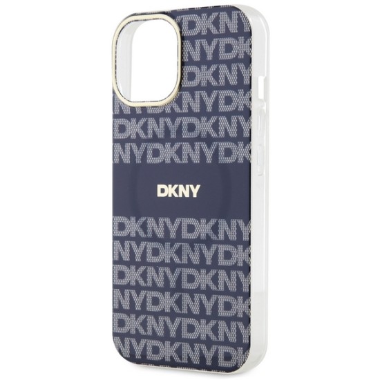 Husa iPhone 15 - DKNY IML Mono & Stripe MagSafe (DKHMP15SHRHSEB) - Blue