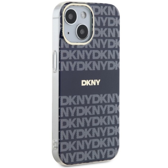 Husa iPhone 15 - DKNY IML Mono & Stripe MagSafe (DKHMP15SHRHSEB) - Blue