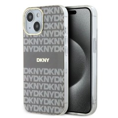 Husa iPhone 15 - DKNY IML Mono & Stripe MagSafe (DKHMP15SHRHSEE) - Beige Husa iPhone 15 - DKNY IML Mono & Stripe MagSafe (DKHMP15SHRHSEE) - Beige