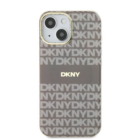 Husa iPhone 15 - DKNY IML Mono & Stripe MagSafe (DKHMP15SHRHSEE) - Beige