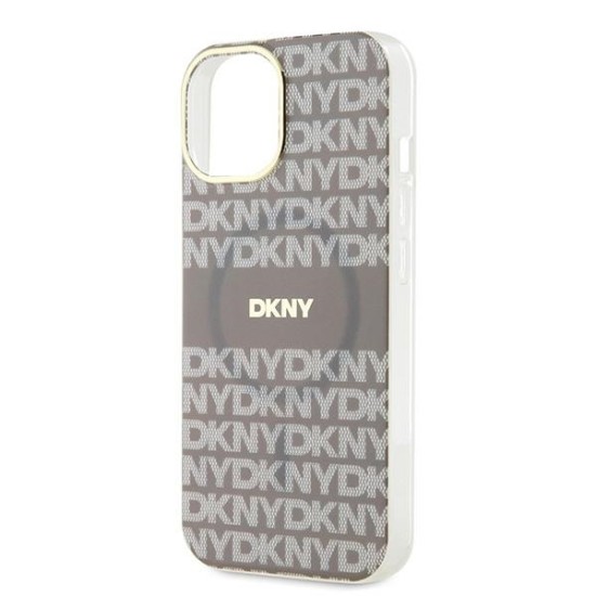 Husa iPhone 15 - DKNY IML Mono & Stripe MagSafe (DKHMP15SHRHSEE) - Beige