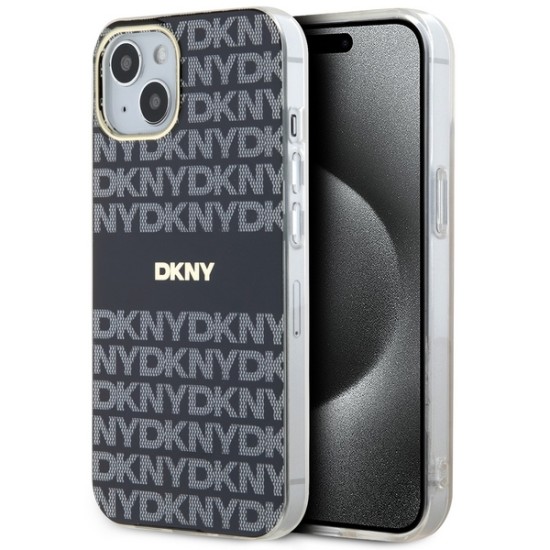 Husa iPhone 15 - DKNY IML Mono & Stripe MagSafe (DKHMP15SHRHSEK) - Black