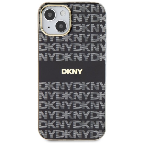 Husa iPhone 15 - DKNY IML Mono & Stripe MagSafe (DKHMP15SHRHSEK) - Black