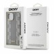 Husa iPhone 15 - DKNY Leather Checkered Mono Pattern MagSafe (DKHMP15SPCPVSLE) - Beige