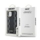 Husa iPhone 15 - DKNY Leather Checkered Mono Pattern MagSafe (DKHMP15SPCPVSLK) - Black