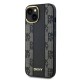 Husa iPhone 15 - DKNY Leather Checkered Mono Pattern MagSafe (DKHMP15SPCPVSLK) - Black