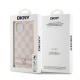 Husa iPhone 15 - DKNY Leather Checkered Mono Pattern & Printed Stripes (DKHCP14SPCPTSSP) - Pink