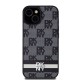 Husa iPhone 15 - DKNY Leather Checkered Mono Pattern & Printed Stripes (DKHCP15SPCPTSSK) - Black