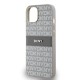 Husa iPhone 15 - DKNY Leather Mono Stripe & Metal Logo (DKHCP14SPRTHSLE) - Beige