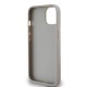 Husa iPhone 15 - DKNY Leather Mono Stripe & Metal Logo (DKHCP14SPRTHSLE) - Beige