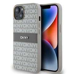 Husa iPhone 15 - DKNY Leather Mono Stripe & Metal Logo (DKHCP14SPRTHSLE) - Beige Husa iPhone 15 - DKNY Leather Mono Stripe & Metal Logo (DKHCP14SPRTHSLE) - Beige