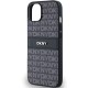 Husa iPhone 15 - DKNY Leather Mono Stripe & Metal Logo (DKHCP14SPRTHSLK) - Black