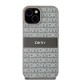 Husa iPhone 15 - DKNY Leather Mono Stripe & Metal Logo (DKHCP15SPRTHSLE) - Beige