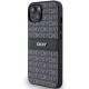 Husa iPhone 15 - DKNY Leather Mono Stripe & Metal Logo (DKHCP15SPRTHSLK) - Black