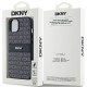 Husa iPhone 15 - DKNY Leather Mono Stripe & Metal Logo (DKHCP15SPRTHSLK) - Black