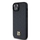 Husa iPhone 15 - DKNY Leather Pattern Metal Logo MagSafe (DKHMP15SPSHRPSK) - Black