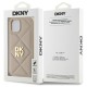 Husa iPhone 15 - DKNY Leather Quilted Stack Logo (DKHCP15SPQDSLE) - Beige