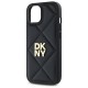 Husa iPhone 15 - DKNY Leather Quilted Stack Logo (DKHCP15SPQDSLK) - Black