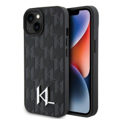 Husa iPhone 15 / iPhone 14 / iPhone 13 - Karl Lagerfeld Hardcase Leather Monogram (KLHCP15SPKLPKLK) - Hot Stamp Metal Logo Husa iPhone 15 / iPhone 14 / iPhone 13 - Karl Lagerfeld Hardcase Leather Monogram (KLHCP15SPKLPKLK) - Hot Stamp Metal Logo