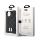 Husa iPhone 15 / iPhone 14 / iPhone 13 - Karl Lagerfeld Hardcase Leather Monogram (KLHCP15SPKLPKLK) - Hot Stamp Metal Logo