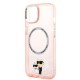 Husa iPhone 15 / iPhone 14 / iPhone 13 - Karl Lagerfeld Hardcase MagSafe (KLHMP14SHNKCIP) - Pink Iconic Karl&Choupette