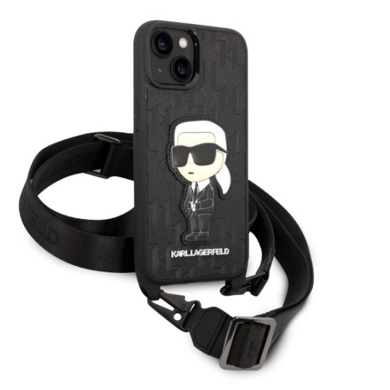 Husa iPhone 15 / iPhone 14 / iPhone 13 - Karl Lagerfeld Hardcase Monogram (KLHCP14SSTKMK) - Ikonik Patch