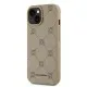 Husa iPhone 15 - Karl Lagerfeld Leather MagSafe (KLHMP15SPGKHPHE) - Beige Karl Head Husa iPhone 15 - Karl Lagerfeld Leather MagSafe (KLHMP15SPGKHPHE) - Beige Karl Head