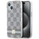 Husa iPhone 15 Plus - DKNY IML Checkered Mono Pattern & Printed Stripes MagSafe (DKHMP15MHCPTSE) - Beige