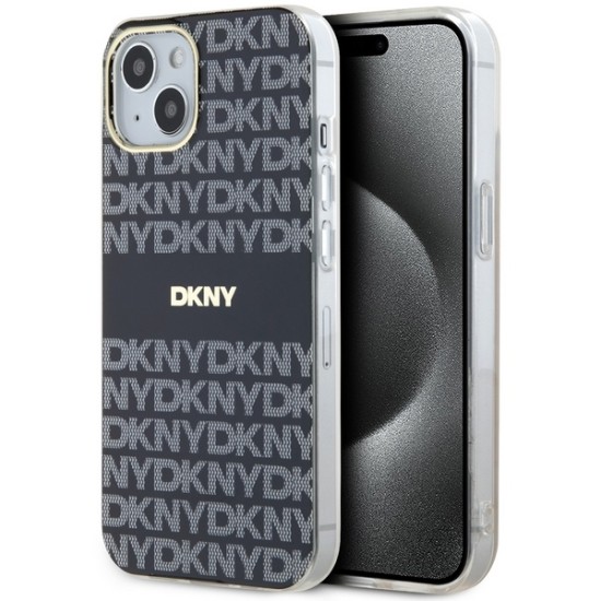 Husa iPhone 15 Plus - DKNY IML Mono & Stripe MagSafe (DKHMP15MHRHSEK) - Black