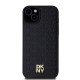 Husa iPhone 15 Plus - DKNY Leather Monogram Pattern Metal Logo MagSafe (DKHMP15MPSHRPSK) - Black