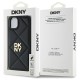 Husa iPhone 15 Plus - DKNY Leather Quilted Stack Logo (DKHCP15MPQDSLK) - Black