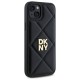 Husa iPhone 15 Plus - DKNY Leather Quilted Stack Logo (DKHCP15MPQDSLK) - Black