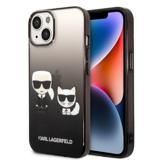 Husa iPhone 15 Plus / iPhone 14 Plus - Karl Lagerfeld Hardcase (KLHCP14MTGKCK) - Gradient Ikonik Karl&Choupette