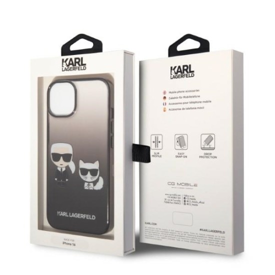 Husa iPhone 15 Plus / iPhone 14 Plus - Karl Lagerfeld Hardcase (KLHCP14MTGKCK) - Gradient Ikonik Karl&Choupette