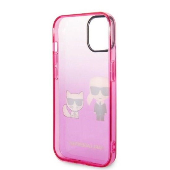 Husa iPhone 15 Plus / iPhone 14 Plus - Karl Lagerfeld Hardcase (KLHCP14MTGKCP) - Gradient Ikonik Karl&Choupette