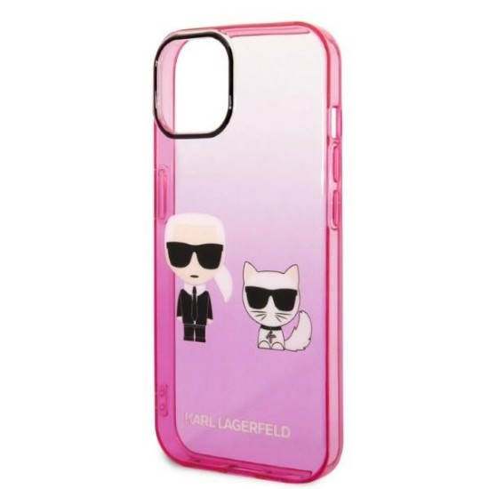 Husa iPhone 15 Plus / iPhone 14 Plus - Karl Lagerfeld Hardcase (KLHCP14MTGKCP) - Gradient Ikonik Karl&Choupette