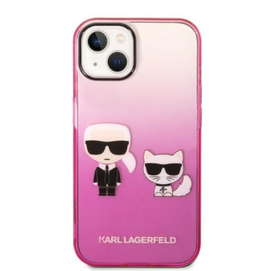 Husa iPhone 15 Plus / iPhone 14 Plus - Karl Lagerfeld Hardcase (KLHCP14MTGKCP) - Gradient Ikonik Karl&Choupette