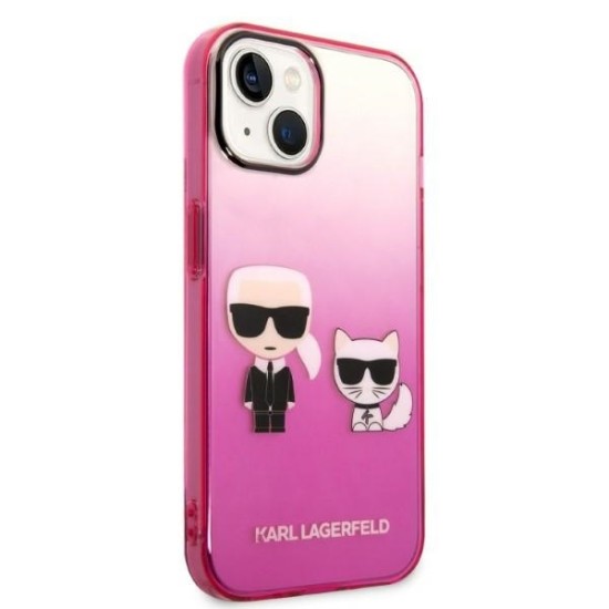 Husa iPhone 15 Plus / iPhone 14 Plus - Karl Lagerfeld Hardcase (KLHCP14MTGKCP) - Gradient Ikonik Karl&Choupette