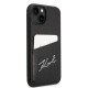 Husa iPhone 15 Plus / iPhone 14 Plus - Karl Lagerfeld Hardcase Leather Cardslots (KLHCP14MCSSK) - Signature Logo