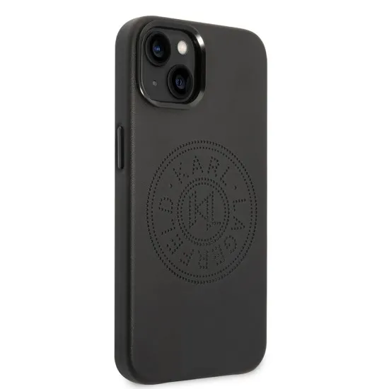 Husa iPhone 15 Plus / iPhone 14 Plus - Karl Lagerfeld Hardcase Leather Perforated (KLHCP14MFWHK) - Black Husa iPhone 15 Plus / iPhone 14 Plus - Karl Lagerfeld Hardcase Leather Perforated (KLHCP14MFWHK) - Black
