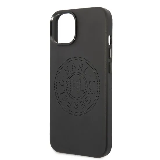 Husa iPhone 15 Plus / iPhone 14 Plus - Karl Lagerfeld Hardcase Leather Perforated (KLHCP14MFWHK) - Black Husa iPhone 15 Plus / iPhone 14 Plus - Karl Lagerfeld Hardcase Leather Perforated (KLHCP14MFWHK) - Black