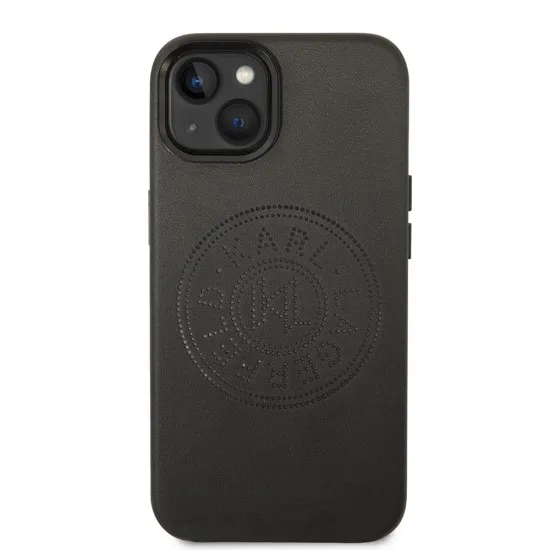 Husa iPhone 15 Plus / iPhone 14 Plus - Karl Lagerfeld Hardcase Leather Perforated (KLHCP14MFWHK) - Black Husa iPhone 15 Plus / iPhone 14 Plus - Karl Lagerfeld Hardcase Leather Perforated (KLHCP14MFWHK) - Black