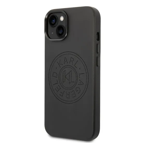 Husa iPhone 15 Plus / iPhone 14 Plus - Karl Lagerfeld Hardcase Leather Perforated (KLHCP14MFWHK) - Black Husa iPhone 15 Plus / iPhone 14 Plus - Karl Lagerfeld Hardcase Leather Perforated (KLHCP14MFWHK) - Black