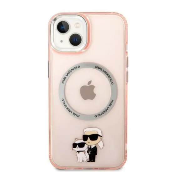 Husa iPhone 15 Plus / iPhone 14 Plus - Karl Lagerfeld Hardcase MagSafe (KLHMP14MHNKCIP) - Pink Iconic Karl&Choupette Husa iPhone 15 Plus / iPhone 14 Plus - Karl Lagerfeld Hardcase MagSafe (KLHMP14MHNKCIP) - Pink Iconic Karl&Choupette