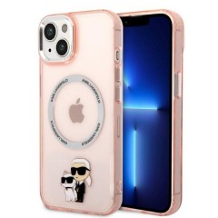 Husa iPhone 15 Plus / iPhone 14 Plus - Karl Lagerfeld Hardcase MagSafe (KLHMP14MHNKCIP) - Pink Iconic Karl&Choupette Husa iPhone 15 Plus / iPhone 14 Plus - Karl Lagerfeld Hardcase MagSafe (KLHMP14MHNKCIP) - Pink Iconic Karl&Choupette