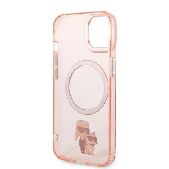 Husa iPhone 15 Plus / iPhone 14 Plus - Karl Lagerfeld Hardcase MagSafe (KLHMP14MHNKCIP) - Pink Iconic Karl&Choupette Husa iPhone 15 Plus / iPhone 14 Plus - Karl Lagerfeld Hardcase MagSafe (KLHMP14MHNKCIP) - Pink Iconic Karl&Choupette
