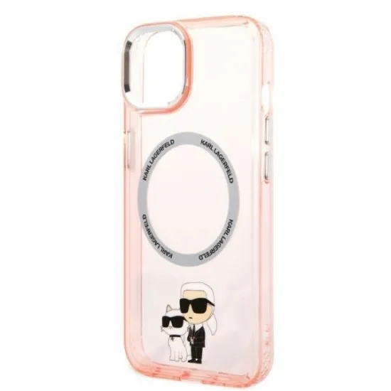 Husa iPhone 15 Plus / iPhone 14 Plus - Karl Lagerfeld Hardcase MagSafe (KLHMP14MHNKCIP) - Pink Iconic Karl&Choupette Husa iPhone 15 Plus / iPhone 14 Plus - Karl Lagerfeld Hardcase MagSafe (KLHMP14MHNKCIP) - Pink Iconic Karl&Choupette