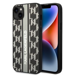 Husa iPhone 15 Plus / iPhone 14 Plus - Karl Lagerfeld Hardcase Monogram (KLHCP14MPGKLSKG) - Grey Stripe Husa iPhone 15 Plus / iPhone 14 Plus - Karl Lagerfeld Hardcase Monogram (KLHCP14MPGKLSKG) - Grey Stripe